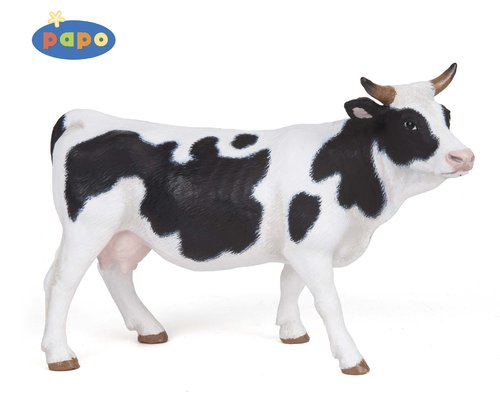 Papo 51148 Schwarz-weisse Kuh 12 cm Bauernhoftiere