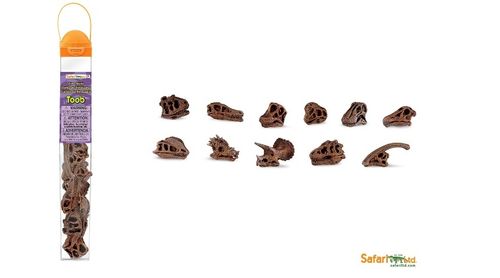 Safari Ltd 687404 Dinosaurier Schädel (11 Minifiguren) Serie Tubos-Röhren
