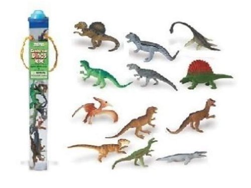 Safari Ltd 699004 Dinosaurier -Prähistorische Dino (12 Minifiguren) Tubos-Röhren