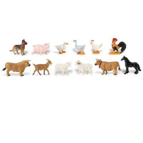 Safari Ltd 761204 Bauernhof Tiere auf dem Bauernhof (12 Minifiguren)