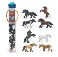 Safari Ltd 681104 Ponies auf Achse  (8 Minifiguren) Serie Tubos-Röhren