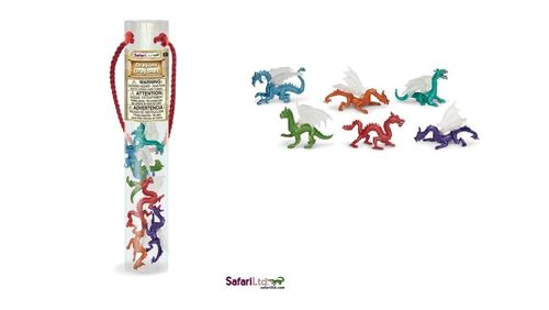 Safari Ltd 687604 Drachen Set 3 (6 Minifiguren) Serie Tubos-Röhren