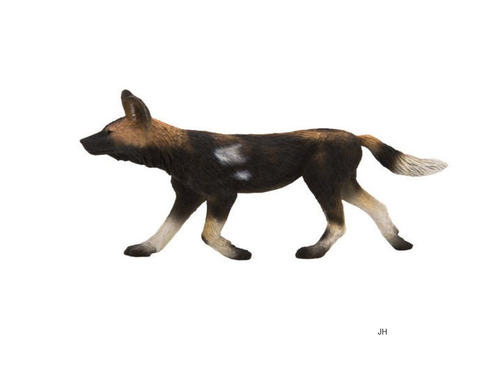 Tierfigur 14 Stück Wildtier Spielzeug afrikanischen Wildhund Kunststoff 