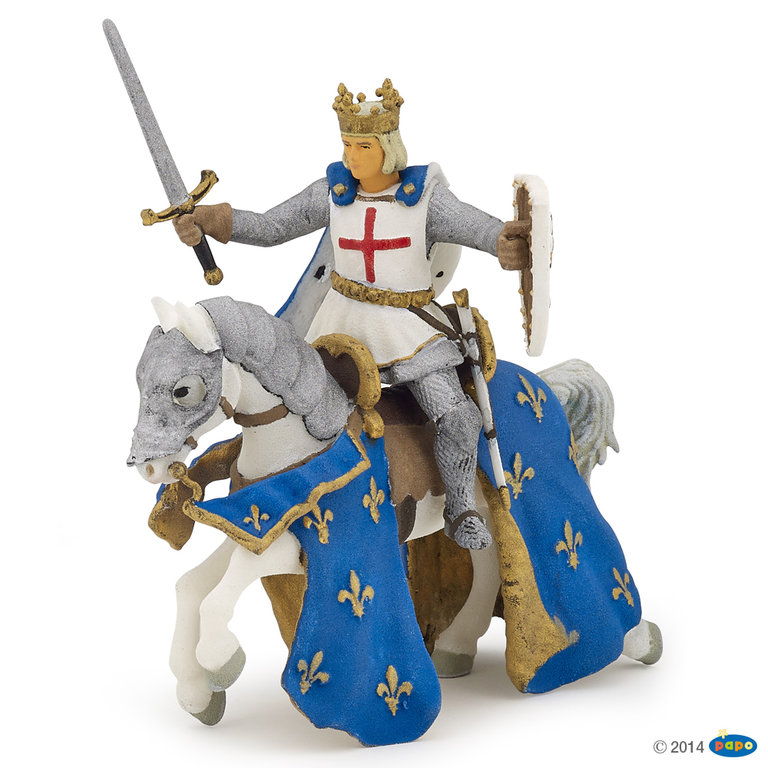 Papo 39841 Ludwig der Heilige auf seinem Pferd 13 cm Ritter und Burgen