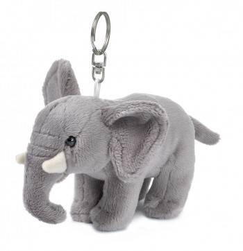 WWF 2931 Elefant Schlüsselanhänger 10 cm Plüsch Metallschlüsselring