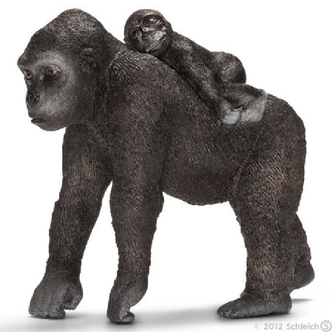 Schleich 14662 Gorilla Weibchen mit Baby 8 cm Serie Wildtiere