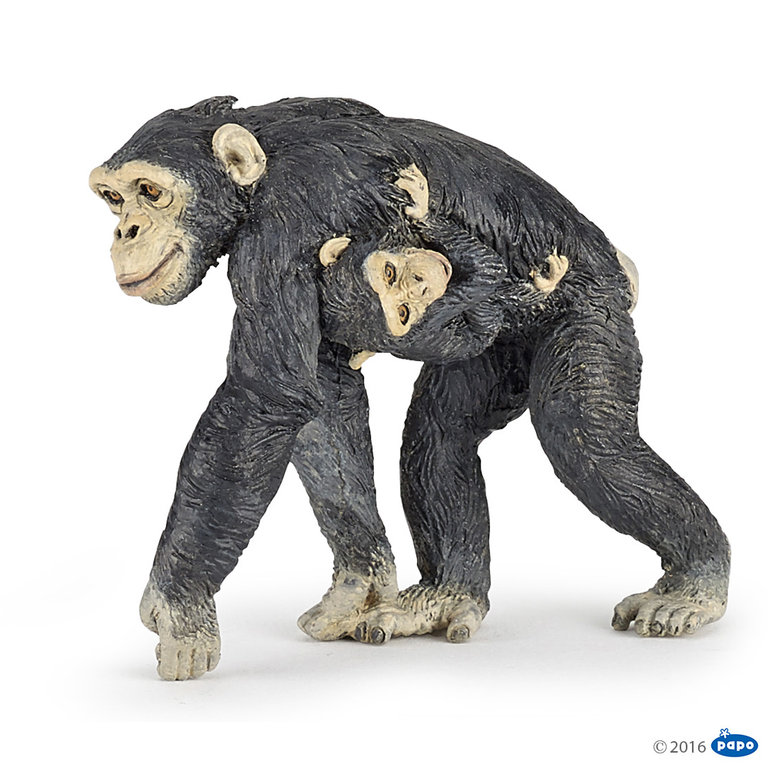Papo 50194 Schimpanse mit Baby 6 cm Wildtiere