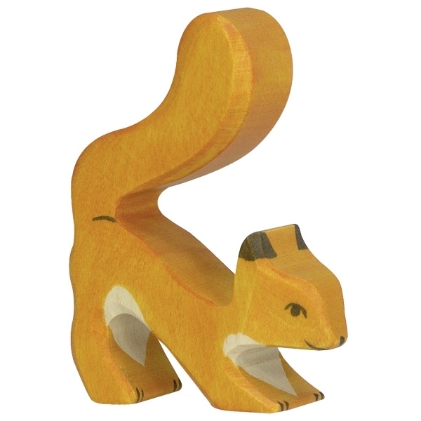 Holztiger 80105 squirrel (orange) 6 cm Wood Figure Series Forest Animals