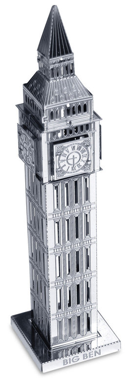 Metal Earth 1019 Big Ben Tower 13 Teile 3D-Metall-Bausatz Silver-Edition