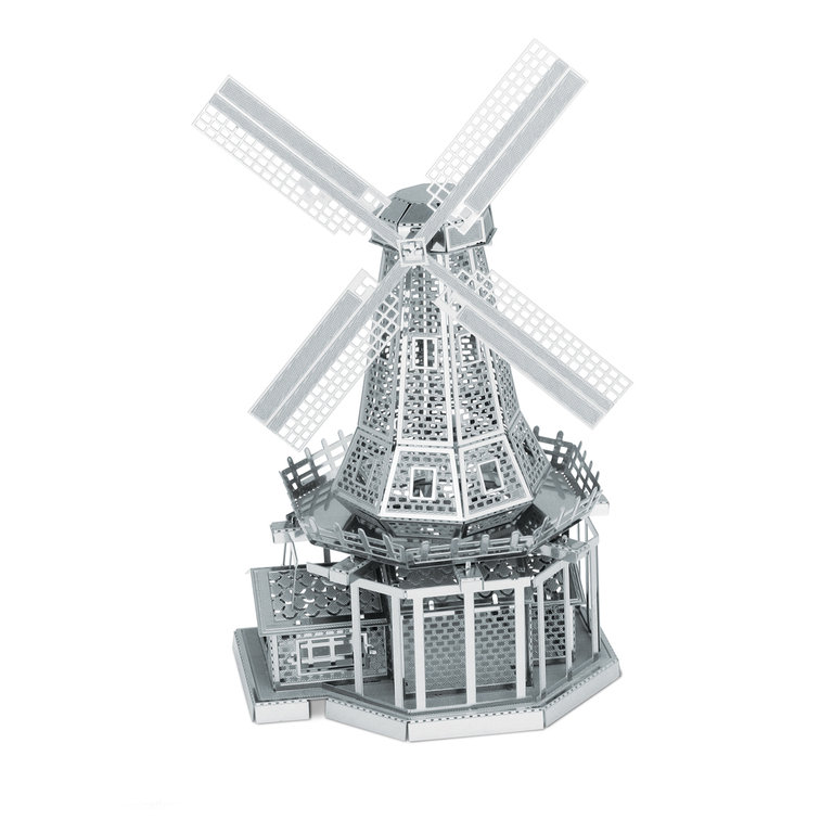 Metal Earth 1038 Windmühle 3D-Metall-Bausatz Silver-Edition