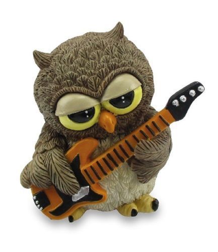 Les Alpes 014 93096 Owl guitarist 9 cm synthetic resin Funny Decoration Series Owls