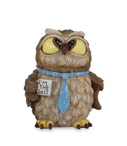 Les Alpes 014 92405 Owl boss 7 cm synthetic resin Funny Decoration Series Owls