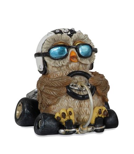 Les Alpes 014 92421 Owl safe journey 7,5 cm synthetic resin Funny Decoration Series Owls