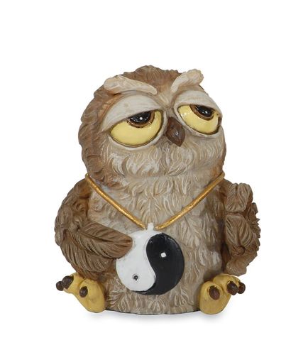 Les Alpes 014 92403 Owl "Silence" 6,5 cm synthetic resin Funny Decoration Series Owls