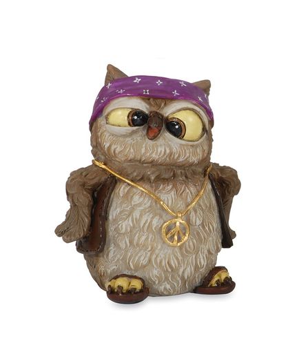 Les Alpes 014 92407 Owl "Peace" 7,5 cm synthetic resin Funny Decoration Series Owls