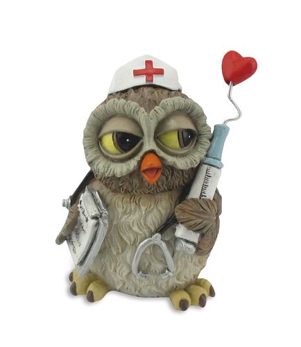 Les Alpes 014 92960 Owl nurse 8,5 cm synthetic resin Funny Decoration Series Owls