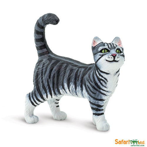 Safari Ltd 100128 Gray-Bred Cat 5 cm Series Dogs and Cats