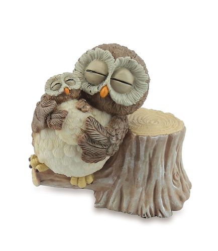 Les Alpes 014 92443 Owl + baby 8,5 cm synthetic resin Funny Decoration Series Owls