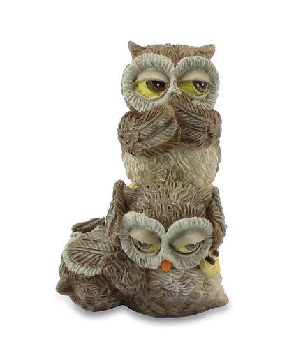 Les Alpes 014 92999 Owl don´t see, don´t hear 7 cm synthetic resin Funny Decoration Series Owls