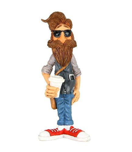 Les Alpes 010 99009 with beard + Smartphone 12,5 cm synthetic resin Funny Decoration Mobile Phone