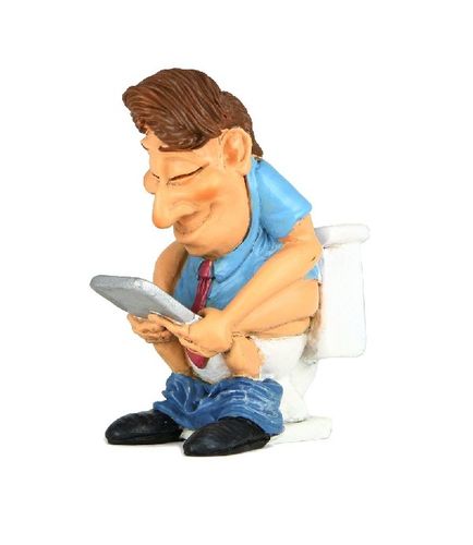Les Alpes 010 99012 on toilet + Smartphone 8 cm synthetic resin Funny Decoration Series Mobile Phone