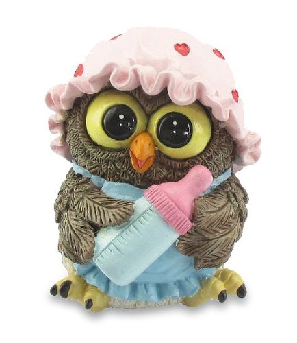 Les Alpes 014 93079 Owl baby 9 cm synthetic resin Funny Decoration Series Owls