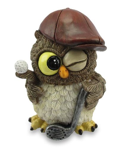 Les Alpes 014 93086 Owl golfer 10 cm synthetic resin Funny Decoration Series Owls