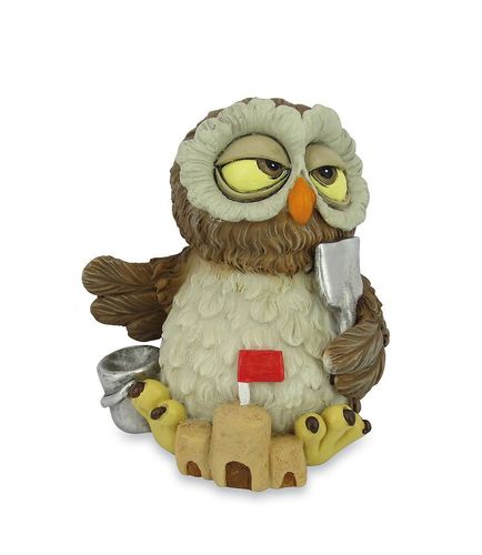 Les Alpes 014 92366 Owl sandcastle 7,5 cm synthetic resin Funny Decoration Series Owls