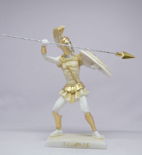 Maska 4-719P Leonidas 20 cm alabaster patina series warrior