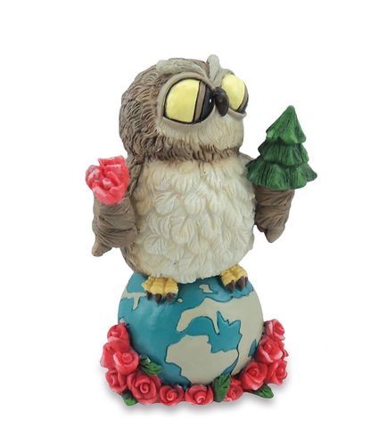 Les Alpes 014 92356 Owl earth 11 cm synthetic resin Funny Decoration Series Owls