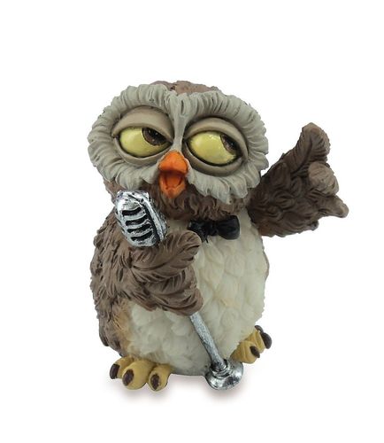 Les Alpes 014 92445 Owl singer 7,5 cm synthetic resin Funny Decoration Series Owls