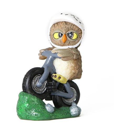 Les Alpes 014 93179 Owl mountainbiker 7 cm synthetic resin Funny Decoration Series Owls