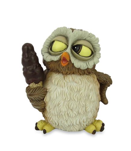 Les Alpes 014 92364 Owl Icecream 7,5 cm synthetic resin Funny Decoration Series Owls
