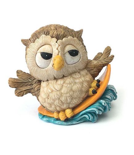 Les Alpes 006 00237 owl surfer 9 cm synthetic resin Funny Decoration Series Owls
