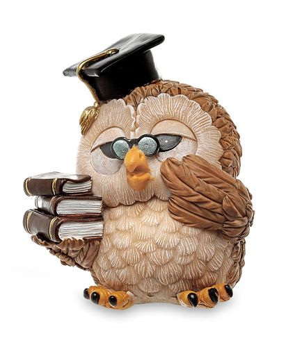 Les Alpes 006 00221 owl academic 9 cm synthetic resin Funny Decoration Series Owls