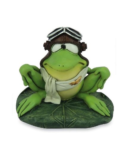 Les Alpes 014 92713 Frog Fred pilot 10 cm synthetic resin Funny Decoration Series Frog Fred