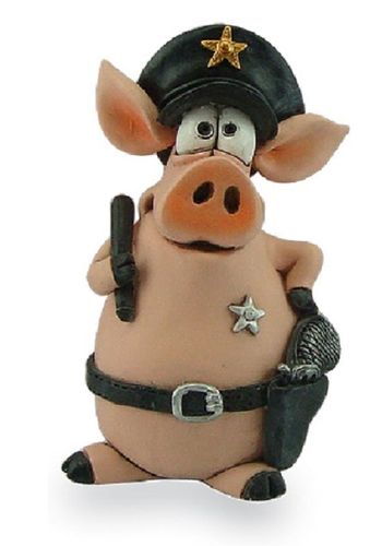 Les Alpes 014 92762 policeman 10 cm synthetic resin Funny Decoration Series Pig Rolf