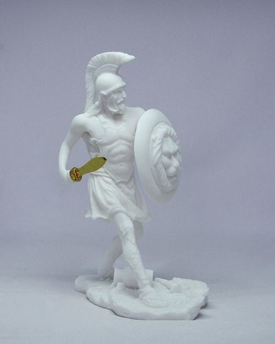 Maska 5-720W Griechischer Krieger 20 cm Alabaster Weiss Serie Krieger