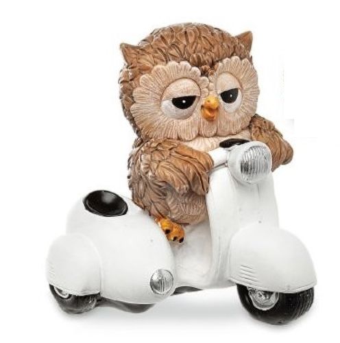 Les Alpes 006 00256W owl with vespa white 9 cm synthetic resin Funny Decoration Series Owls