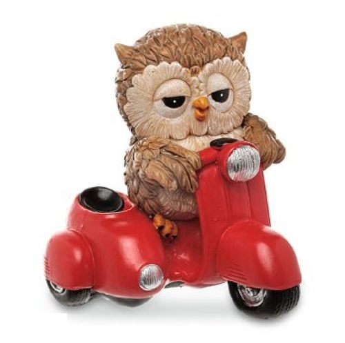 Les Alpes 006 00256R owl with vespa red 9 cm synthetic resin Funny Decoration Series Owls