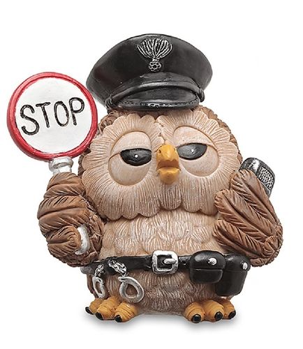 Les Alpes 006 00271 owl police officer 9,5 cm synthetic resin Funny Decoration Series Owls