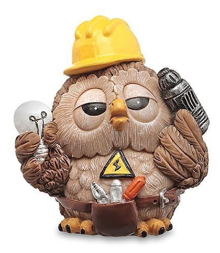 Les Alpes 006 00267 owl electrician 9,5 cm synthetic resin Funny Decoration Series Owls
