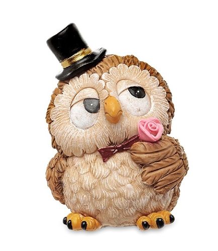 Les Alpes 006 00213 owl engaged 9,5 cm synthetic resin Funny Decoration Series Owls