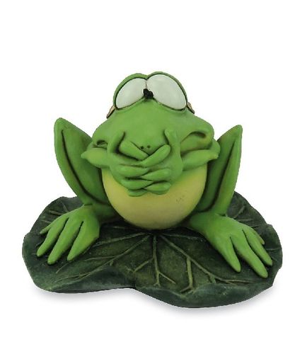 Les Alpes 014 92722 Frosch Fred nicht sprechen 10 cm Kunstharz Funny Dekofigur Serie Frosch Fred