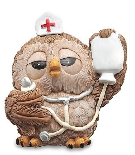 Les Alpes 006 00272 owl nurse 9,5 cm synthetic resin Funny Decoration Series Owls