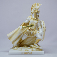 Maska 4-723P Leonidas 16 cm alabaster patina series warrior