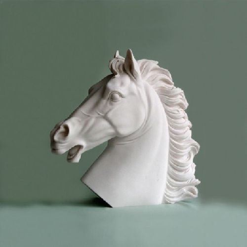 Maska 7-173W Horse head 20 cm alabaster white series animals