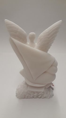 Maska 2-619W Angel + feather 14 cm alabaster white series religious