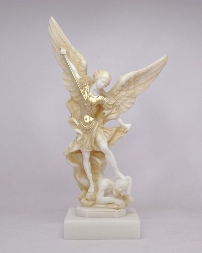 Maska 5-327P Arch-Angel Michael 23 cm alabaster patina series religious