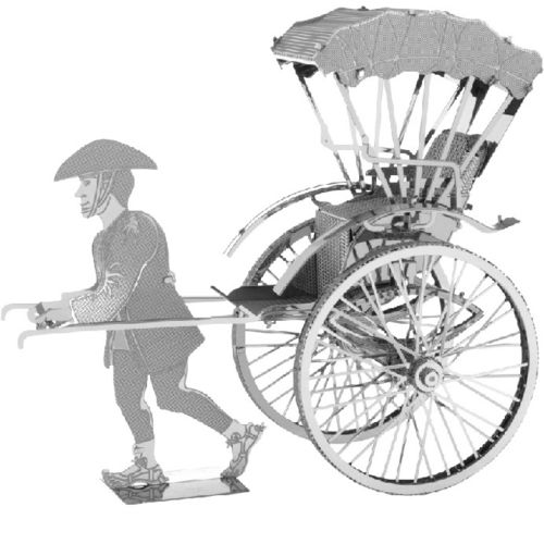 Metal Earth 1120 Japanese Rikscha Japanese Rickshaw 3D-Metall-Bausatz